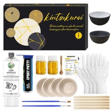 1DFAUL Kintsugi Repair Kit Food Safety, Medium 15.4 cm diameter , Gold
