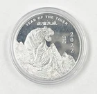 2002 2 ozt Fine .999 Silver Year of the Tiger Commemorative Coin ~ Free Shipping