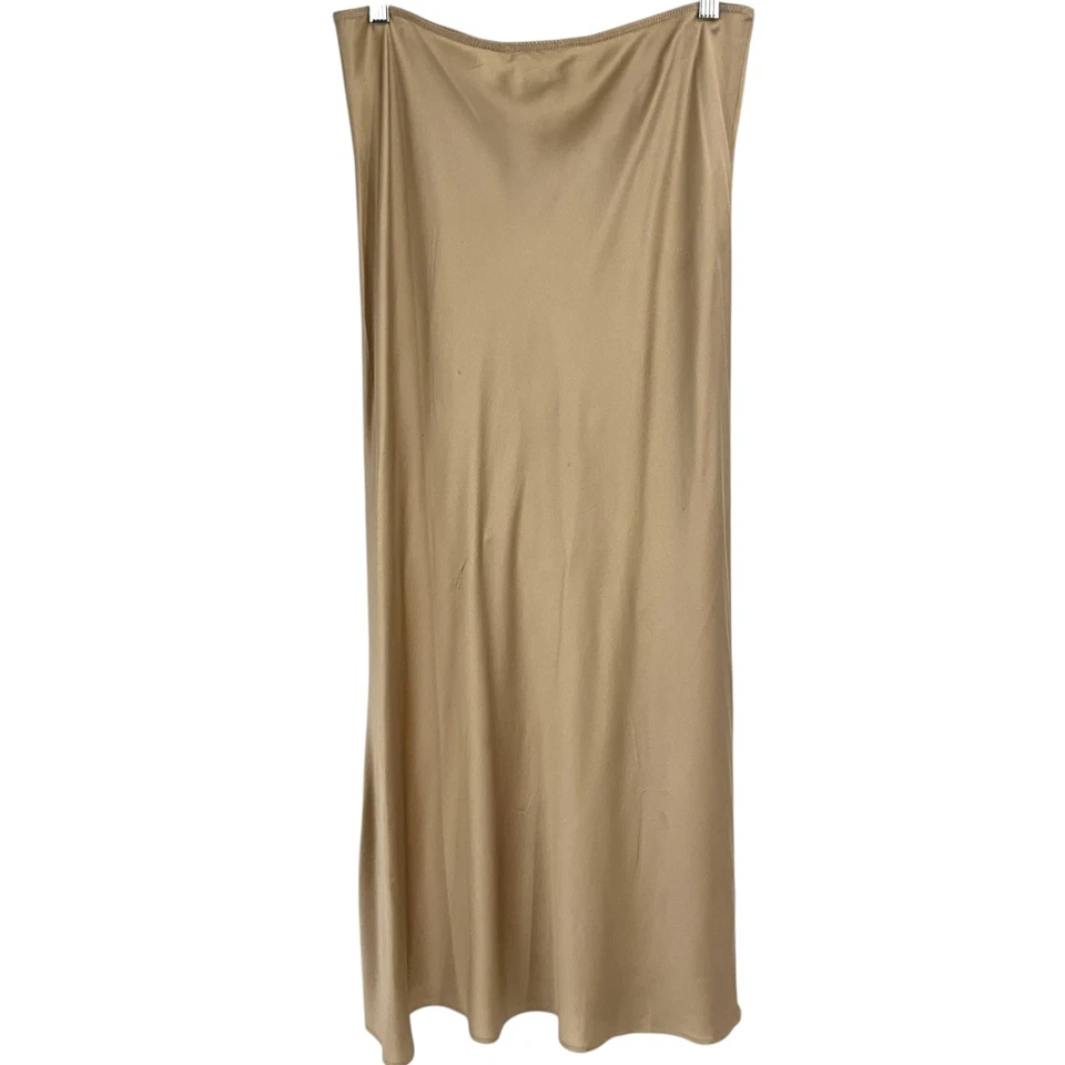 Falda sin Mangas Reformation Layla Champagne Dorado 100% Seda Talla Grande L *LEER* Foto 3 de 4
