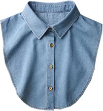 Denim Fake Collar Shirt Detachable,Versatile Accessories Dickey Collars Blouse
