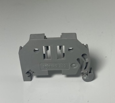 Lot of 18 Wago 249 End Stop Terminal Block, Gray, 35mm DIN Rail Mounting