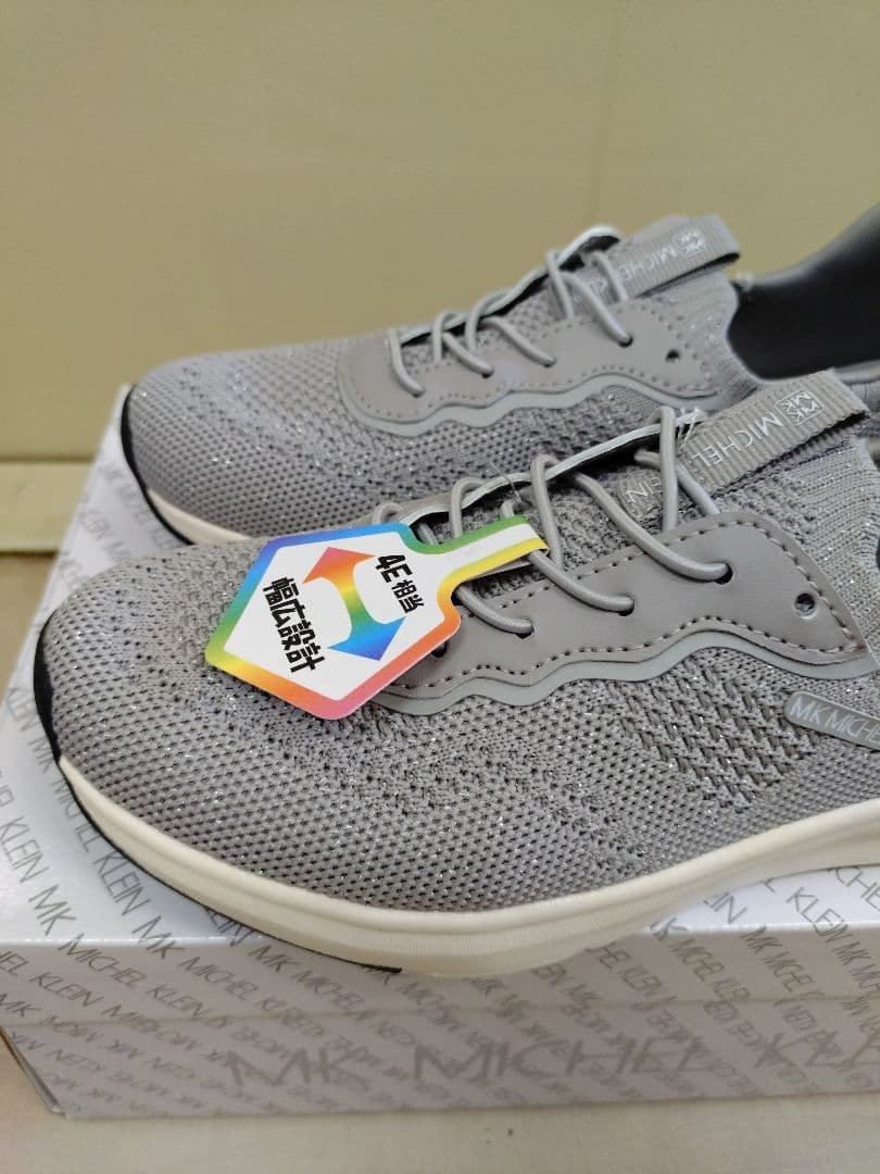 MK MICHEL KLEIN Women's Wide Sneakers 22.5cm Gray Mint Free Shipping