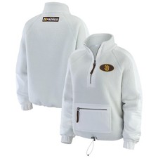 Women's WEAR by Erin Andrews Gray San Diego Padres Polar Fleece Quarter-Zip