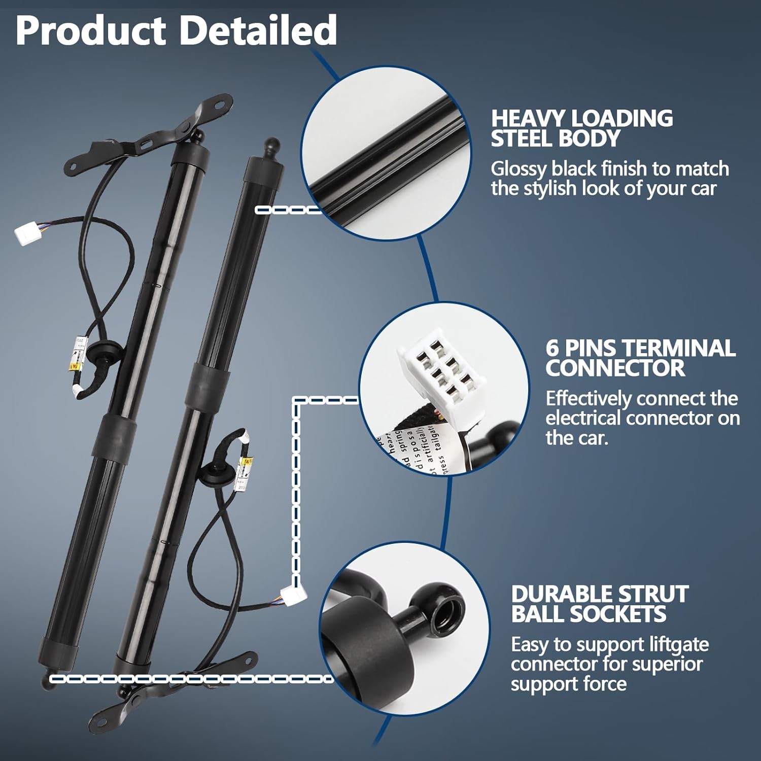 Electric Rear Tailgate Power Liftgate Support Shock Struts Compatible Black 