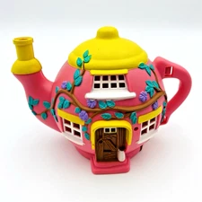 1995 Vivid Imaginations Hippity Hop Teeny Weeny Family Teapot Café Pink Vintage!