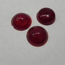 Vintage Lot Of 3 Tail Light Lenses Bullet Beehive Dome Used Glass Set 3-14od