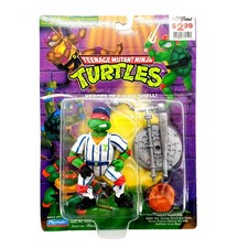 Vtg Teenage Mutant Ninja Turtles Grand Slammin' Raph Action Figure Bent Card New