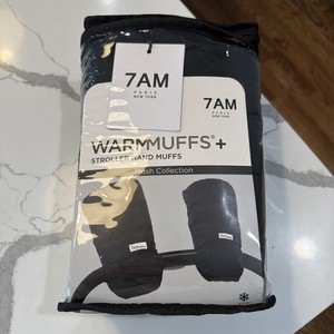 7AM Enfant Plush Lined Stroller Warmmuffs Gloves/Mittens,Water Repellent(Black)
