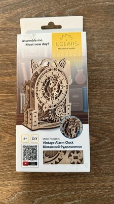 UGears Mechanical Alarm Clock 3D Puzzle - Wooden Model Kit for Build