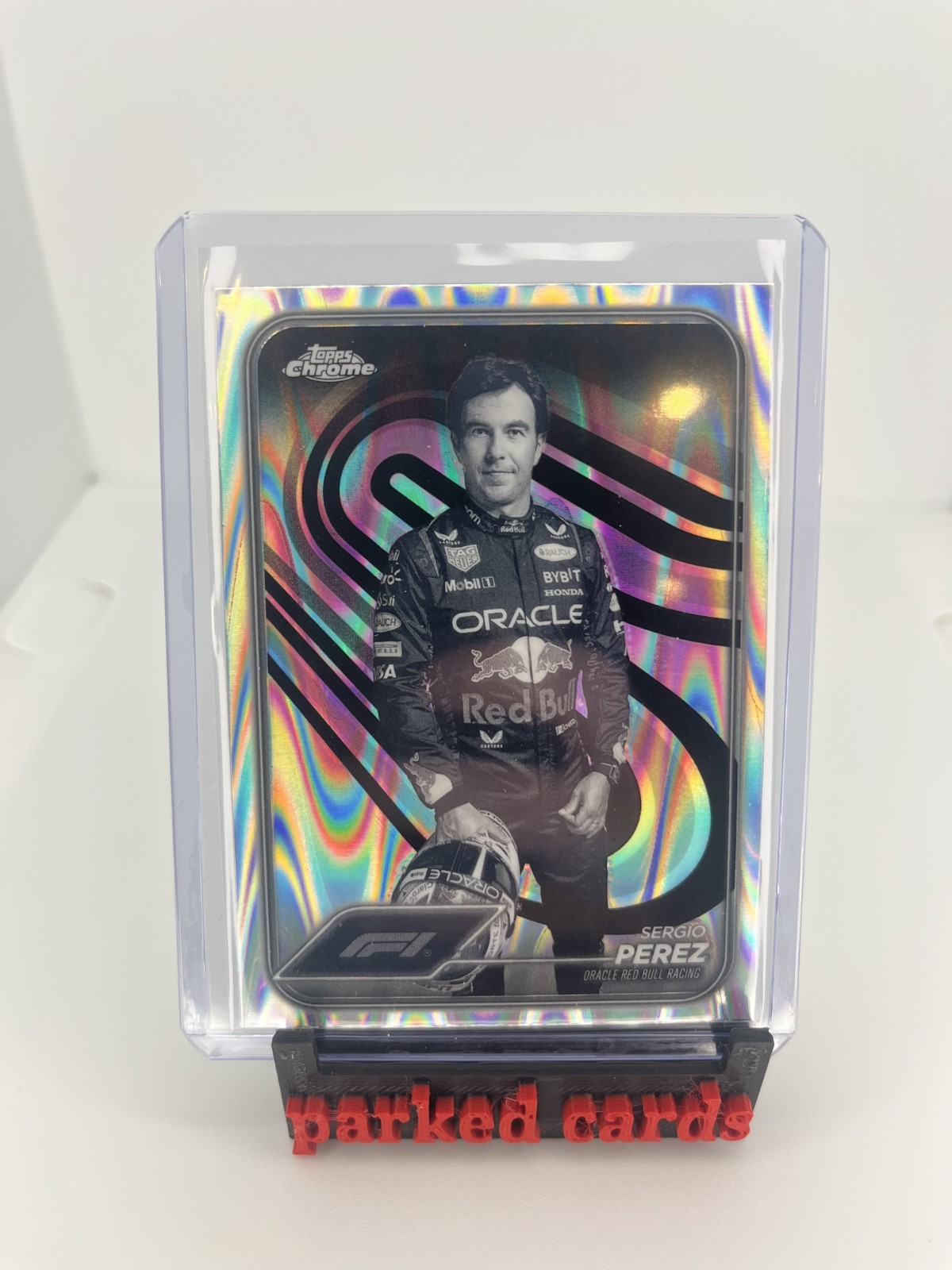 2024 Topps Chrome Formula 1 - F1 Drivers Sergio Perez Black & White RayWave #2 