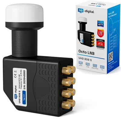 Octo Switch LNB LNC LMB 0,1dB FULL HDTV 3D 4K 8 fach Teilnehmer Receiver direkt