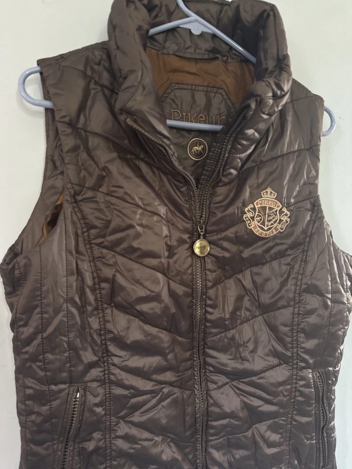Chaleco Pikeur Mujer Cremallera Completa Marrón Talla 38/10 EE. UU. Foto 2 de 4