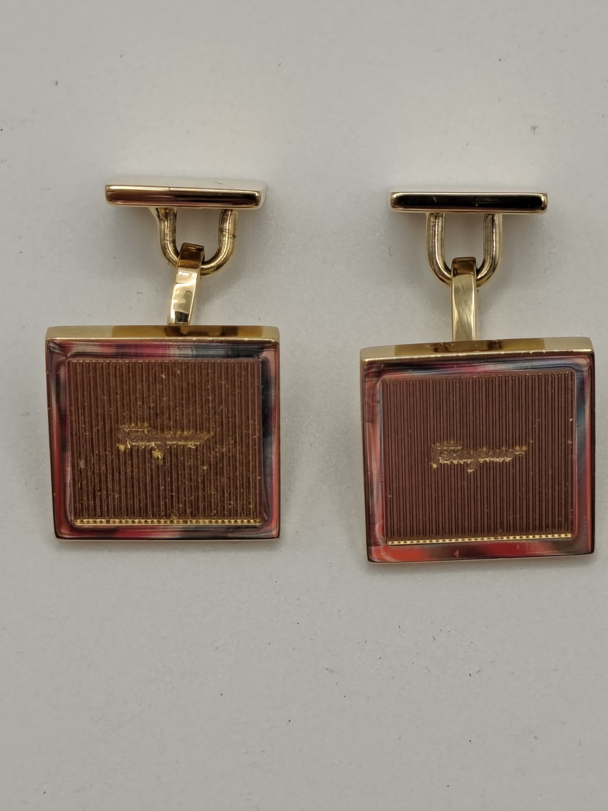 Salvatore Ferragamo Vintage Cufflinks Made In Italy With Original Box image 10