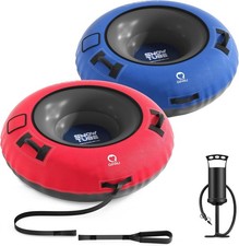 QPAU snow tube set, with premium canvas covers, 2-pack.