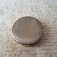 Vintage White Metal French Compact Powder Box