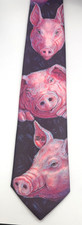 Pig Tie Ralph Marlin Made in the USA 100% Polyester Blaine Heilman Farmer Pigs