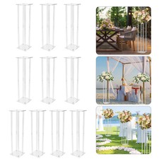 10Pcs Clear Column Flower Stand 23.6inch Tall Flower Vases for Centerpieces