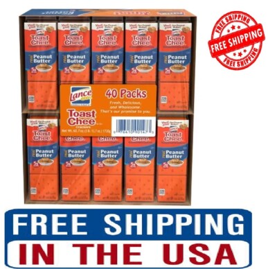  Lance ToastChee Peanut Butter Crackers 1.52 oz., 40 pk FRESH Free Shipping