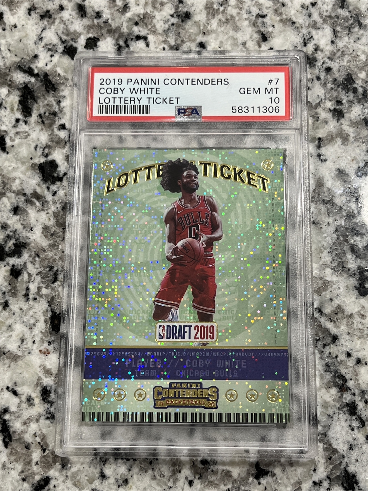 2019-20 Panini Contenders Coby White Lottery Ticket #7 Rookie PSA 10 GEM MINT