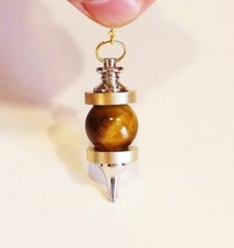 * PENDULE  MICRO VIBRATOIRE EN OEIL DE TIGRE  30 gr RADIESTHESIE   ESOTERISME 