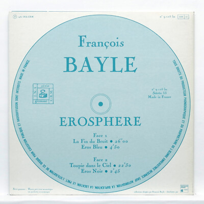 FRANCOIS BAYLE erosphere ⸺ INA GRM n°9108BA LP NM | eBay