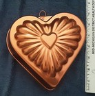 3 Vintage Copper Jello Molds, Fish, Heart, Rose Ring — photo 7