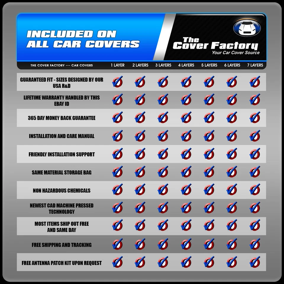 7 Layer SUV Cover Waterproof Layers Outdoor Indoor Car Truck Fleece Lining Sid17 - Image 2 of 4