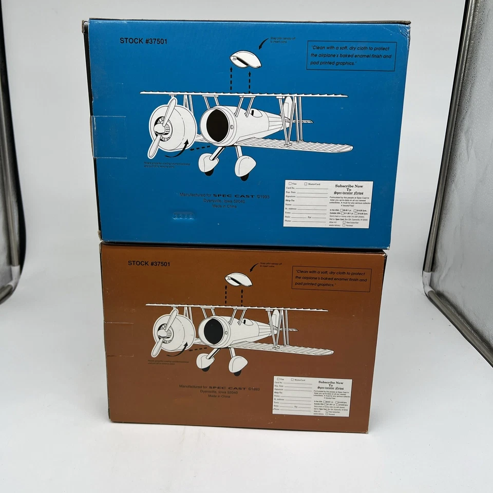 Banco de avión biplano Amoco Ultimate Premium Stearman 2-1993 avión de juguete de colección Foto 3 de 4