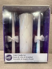 Nowy zestaw świec Wilton White Unity ceremonia ślubna numer magazynowy 120-065 stalówka