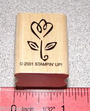 Flower Blossom Rubber Stamp Single w/ stem Clean by Stampin Up Year Round Cheer