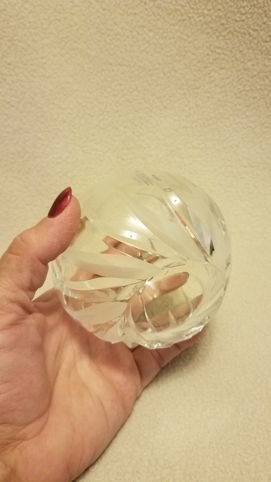 Small Clear Glass Rose Bowl Or Candle Holder