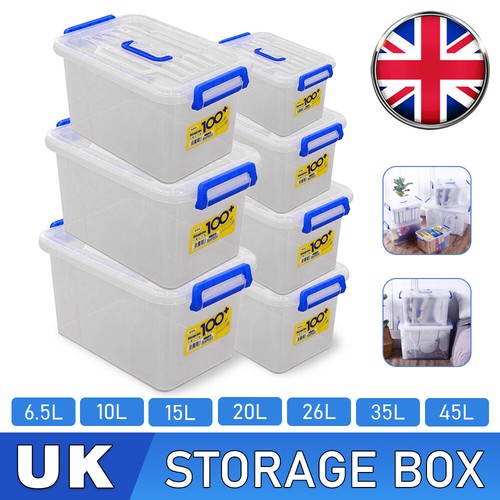 Clear Plastic Storage Box Boxes with Lids Uk British Made Home Office