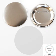 DIY 1" 25mm 100 Sets Pin Badge Button Parts Supplies for Pro Maker Metal Bottom