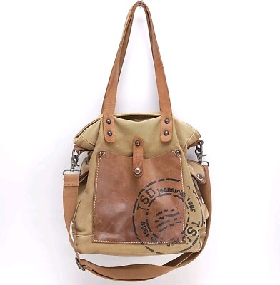 TSD Super Horse Canvas Leather Tote Bag Purse Shoulder