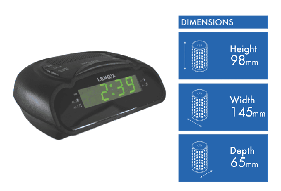 Lenoxx Alarm Clock Radio AM/FM Digital Display CR21 eBay