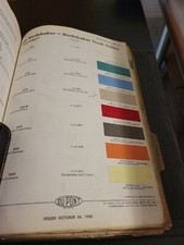 1961 DUPONT STUDEBAKER TRUCK COLORS PAINT CHIP SWATCH SHEET BULLETIN NO 26