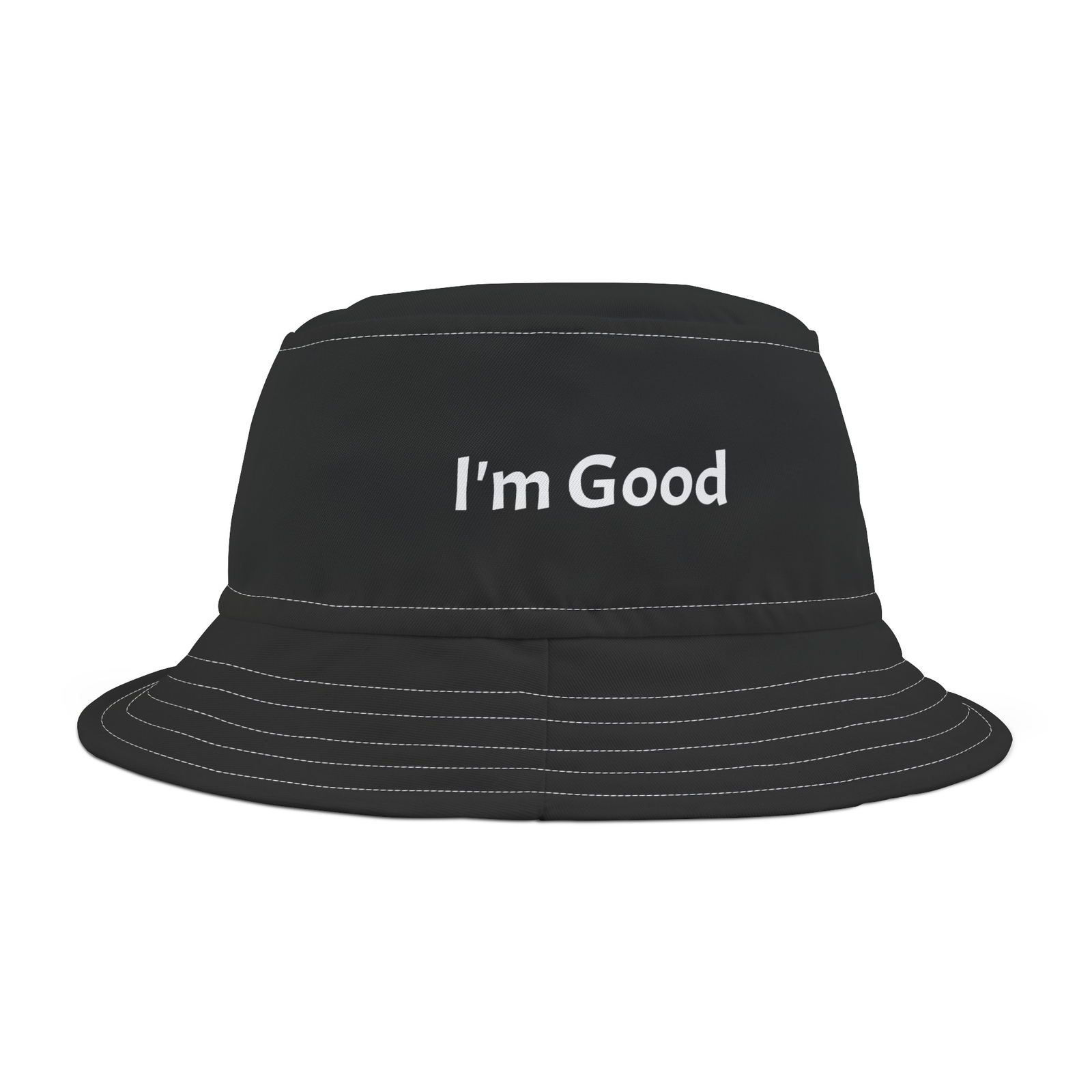 Stylish Bucket Hat with I'm Good Print-image