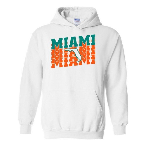 Miami Retro Repeat - American Football Sports Team Hoodie - White