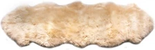 Double Pelt Sheepskin Rug Natural Champane Fur Rug Luxurious Fur Decor 2 x 6 ft