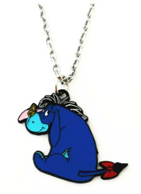Eeyore Cartoon Character Sitting Metal Pendant Necklace