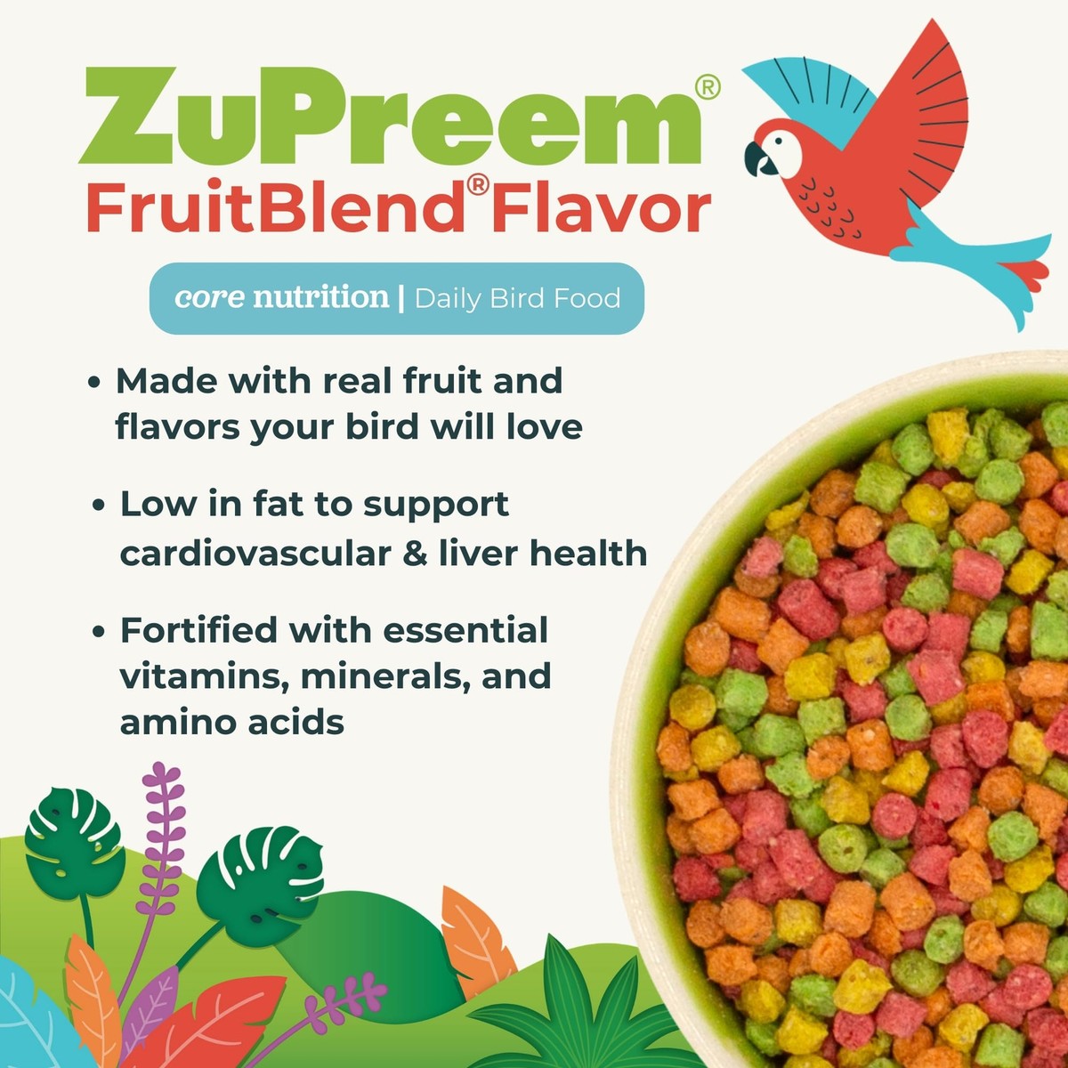 ZuPreem FruitBlend Flavor 907g 3袋セット ZuPreem FruitBlend Flavor Pellets Bird Food for Medium