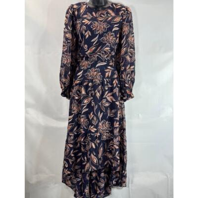 eliza j tiered chiffon dress Women's Eliza J Embellished Tiered Chiffon Halter Dress- Midnight Navy Size  2