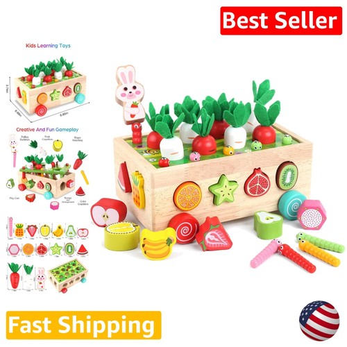 Wooden Educational Shape Sorting Toy for 1-3 Year Olds - Montessori Learning ...