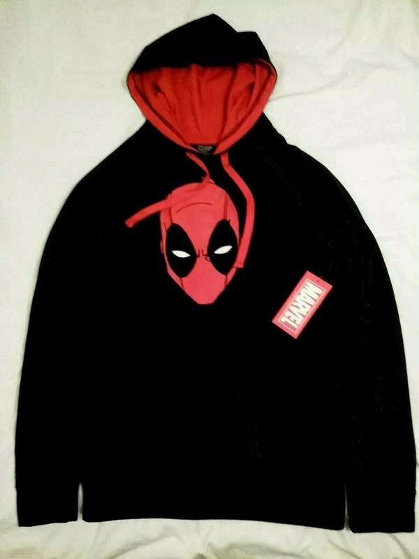 Marvel Deadpool Hoodie Men's Size M Color Black NWT