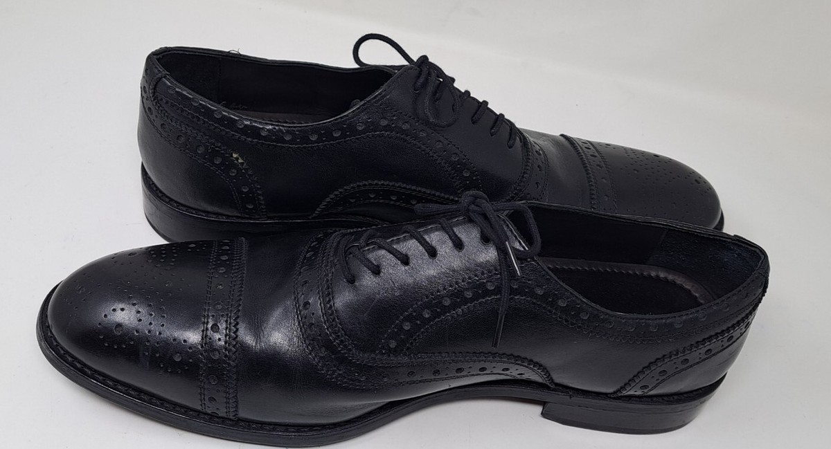 Anthony Veer Ford Cap Toe Oxford Shoes with Black Leather Brogue Men\'s Size 9 Windsor Brogue Cap-Toe // Obsidian Black – Anthony Veer main image 2