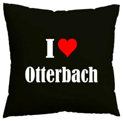 Kissenbezug I Love Otterbach Ich liebe Otterbach Schwarz 141148