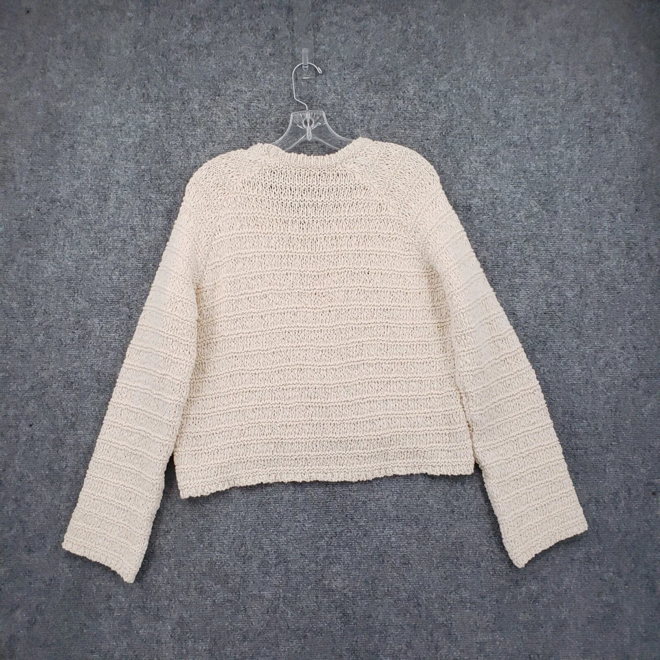 Suéter Gallery Mujer L Grande Beige Pullover Cuello Redondo Manga Larga Tejido Foto 2 de 4