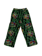 TMNT Teenage Mutant Ninja Turtles Sleepwear Pants Pjs Green Boys SZ 6 EUC