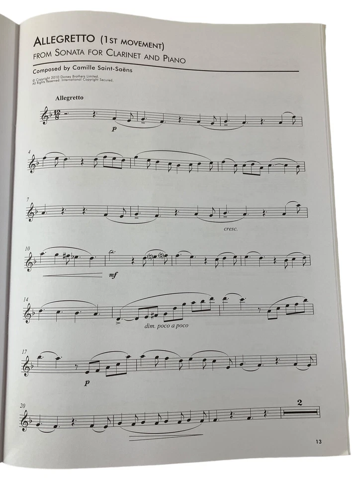 Music Book Classic Pieces Solo Clarinet 9 Great Works Classical Intermediate - Image 4 of 4