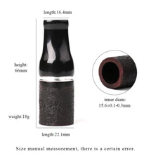 MUXIANG Briar Wooden Cigar Tips Holder Sandblasted Cigar Mouthpiece 40 Ring 16mm